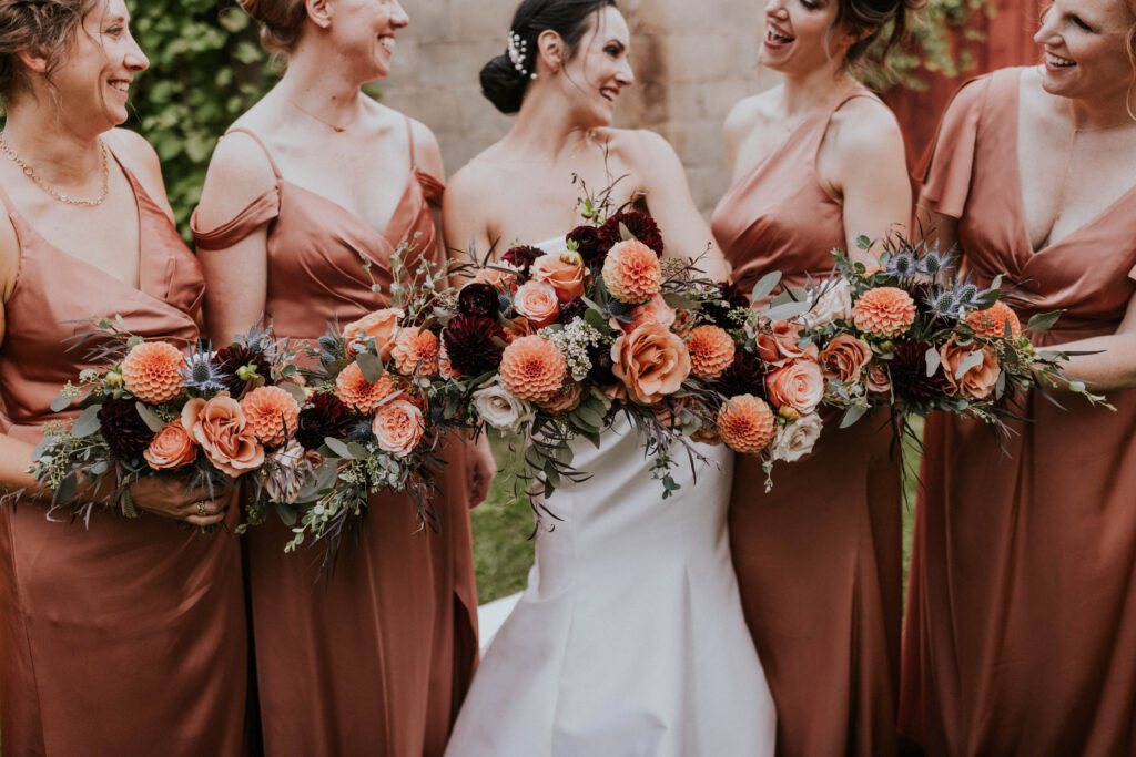 Colorful fall wedding bouquet inspiration.