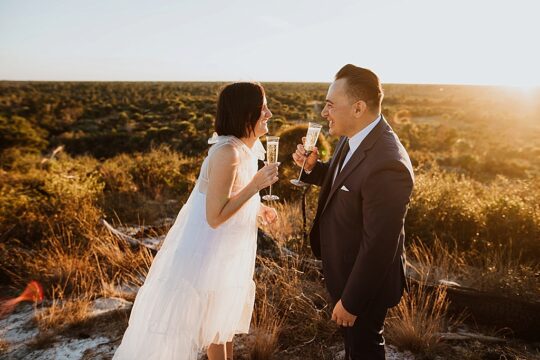 Sunset mountain elopement