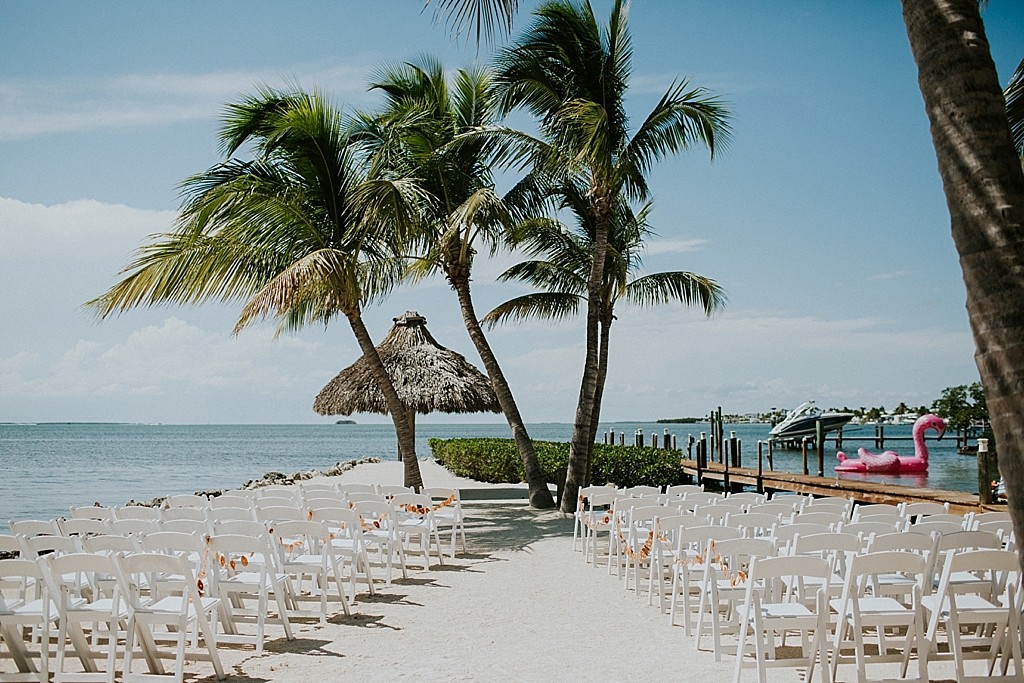 tropical water front keys wedding ceremony