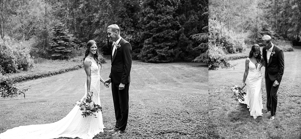 black and white wedding portraits