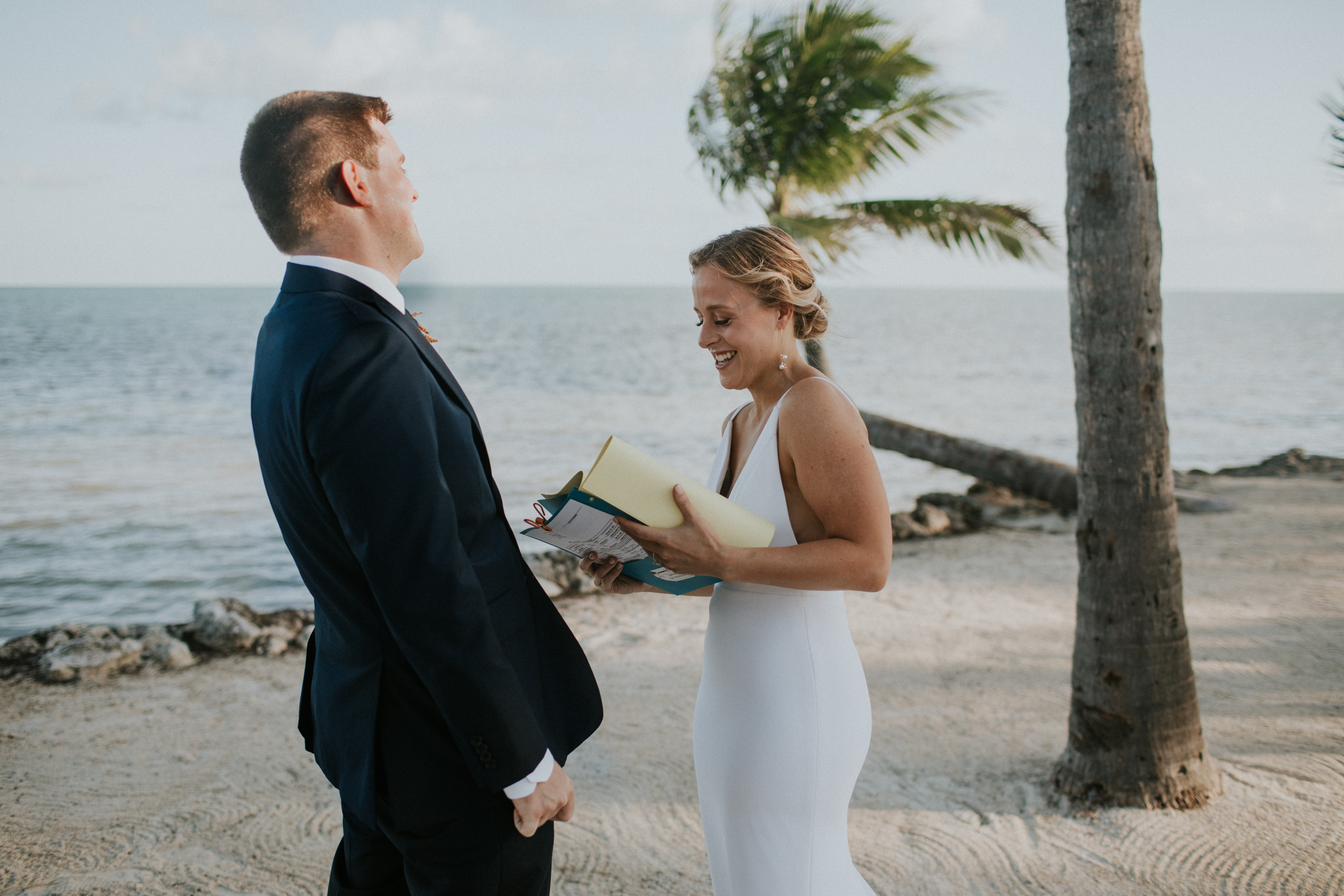 wedding vows on a beach in the florida keys