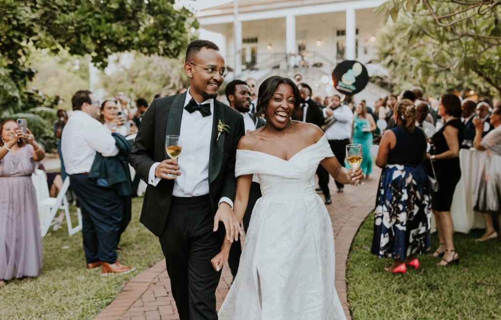 fun entrance into miami wedding reception