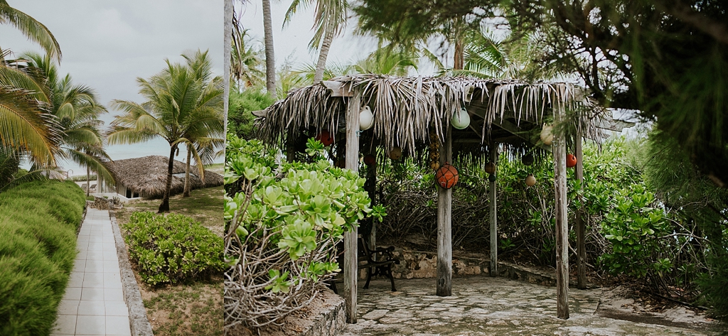 Tropical beach hut in the bahamas