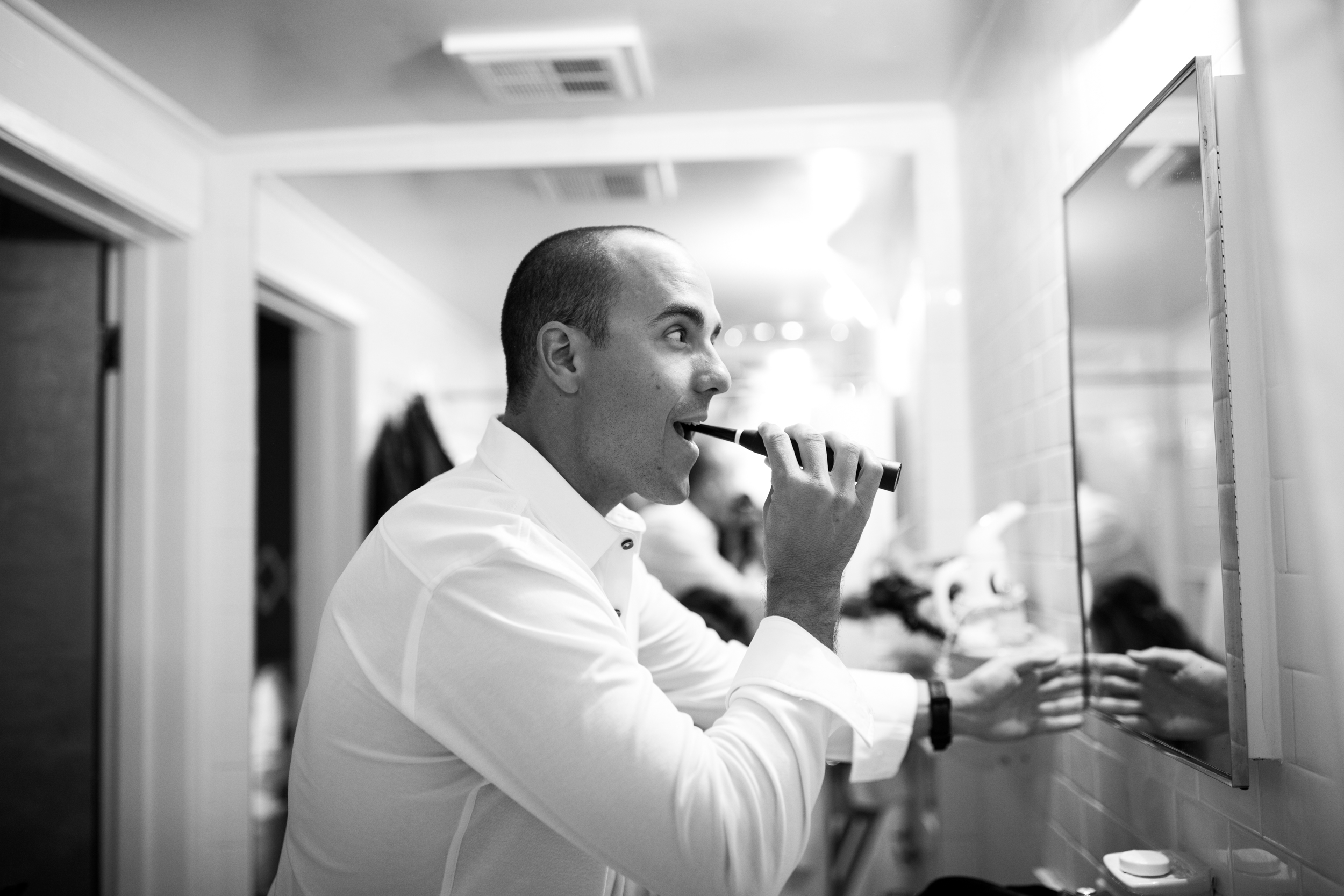 groom getting ready at the standard hotel miami