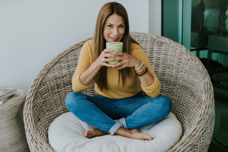 An in home branding photo session for a nutritionist.